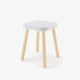Brooklyn Hocker aus Holz in Weiß/Birke - (B)33,7 x (H)44,7 x (T)33,7 cm