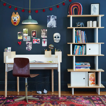 Brooklyn Schreibtisch aus Holz in Weiß/Birke - (B)110 x (H)81 x (T)63,5 cm