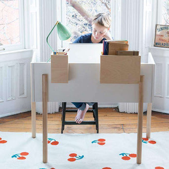 Brooklyn Schreibtisch aus Holz in Weiß/Birke - (B)110 x (H)81 x (T)63,5 cm