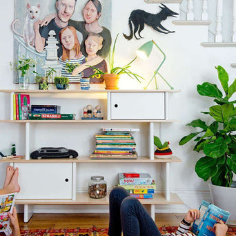 Oeuf - Mini Library Bücherregal aus Holz - (B)150 x (H)106,5 x (T)35,5 cm - Birke - 876051000715 - littlehipstar.com