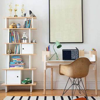 Oeuf - Mini Library Bücherregal aus Holz - (B)74,5 x (H)164 x (T)35,5 cm - Birke - 876051003044 - littlehipstar.com