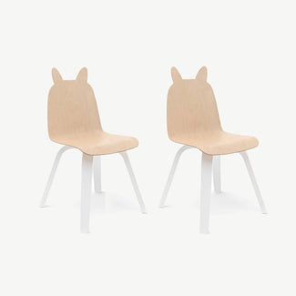 Oeuf - Play Hase Kinderstühle aus Holz - 2er-Set - (B)33 x (H)61 x (T)25,5 cm - Birke - 876051002009 - littlehipstar.com