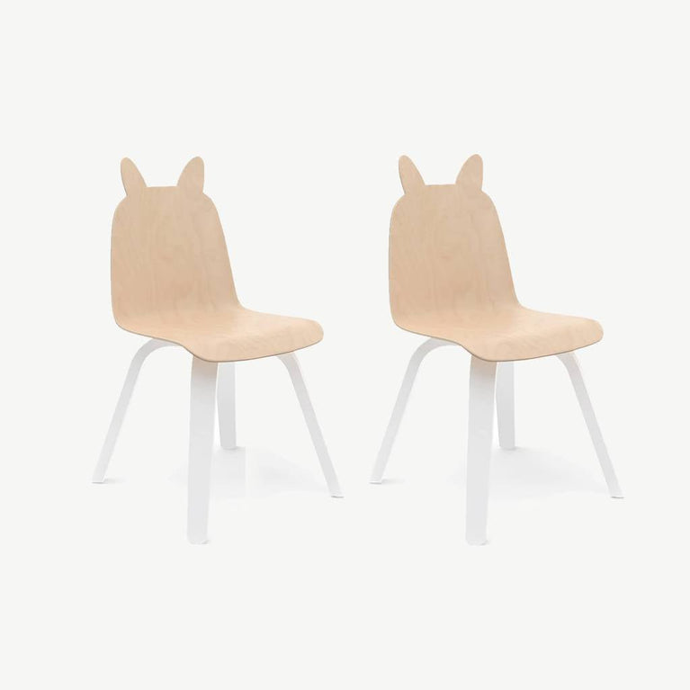 Oeuf - Play Hase Kinderstühle aus Holz - 2er-Set - (B)33 x (H)61 x (T)25,5 cm - Birke - 876051002009 - littlehipstar.com