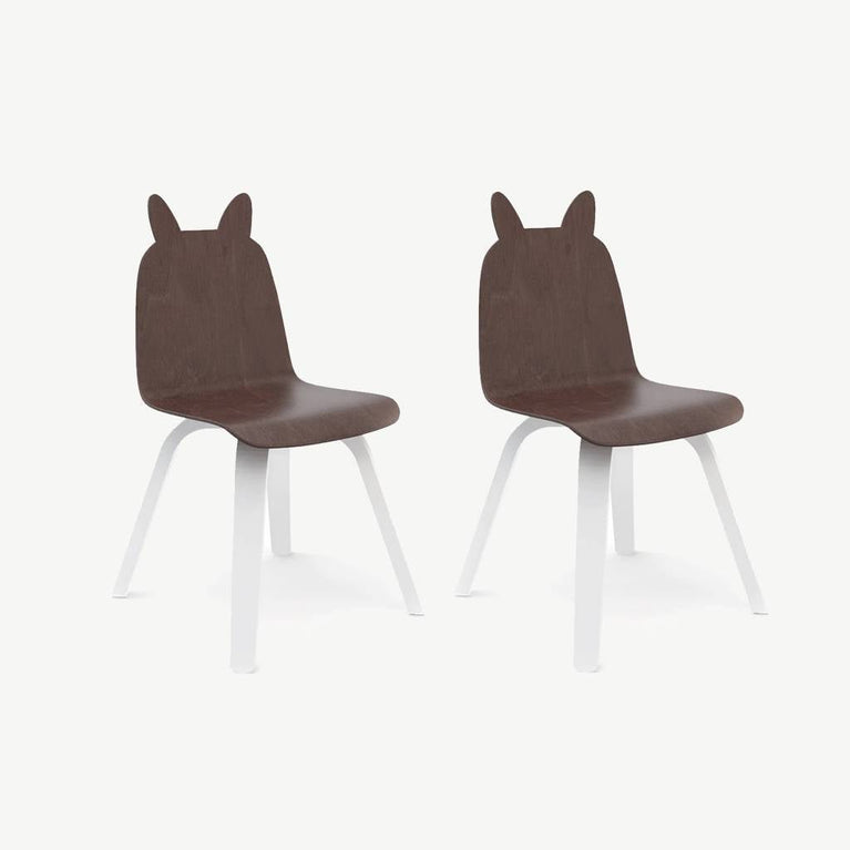Oeuf - Play Hase Kinderstühle aus Holz - 2er-Set - (B)33 x (H)61 x (T)25,5 cm - Walnuss - 876051002016 - littlehipstar.com