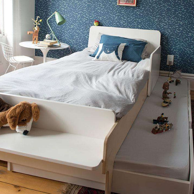 Oeuf - River - Trundle Rollbett aus Holz in Weiß - 90 x 190 cm - 876051003181 - littlehipstar.com