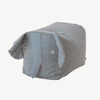 Erik Elefant Sitzkissen aus Baumwolle in Blau
