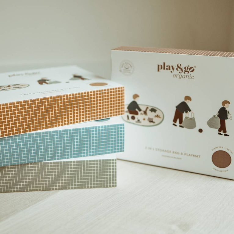 Play & Go - 2-in-1 Aufbewahrungsbeutel - Grid - Dusty Blue - 4897095301565 - littlehipstar.com