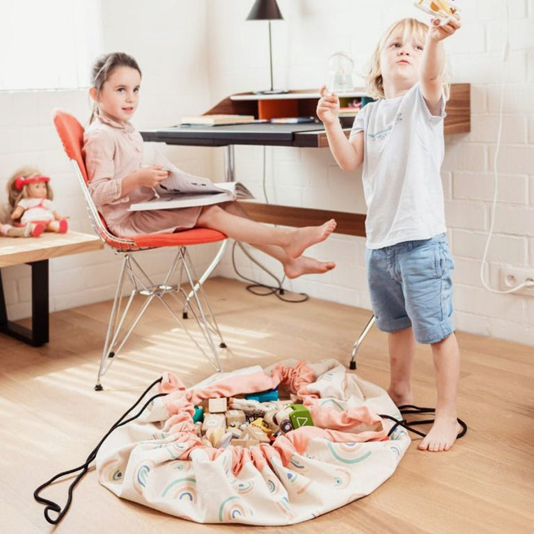 Play & Go - 2-in-1 Aufbewahrungsbeutel - Regenbogen Coral - 4897095300247 - littlehipstar.com