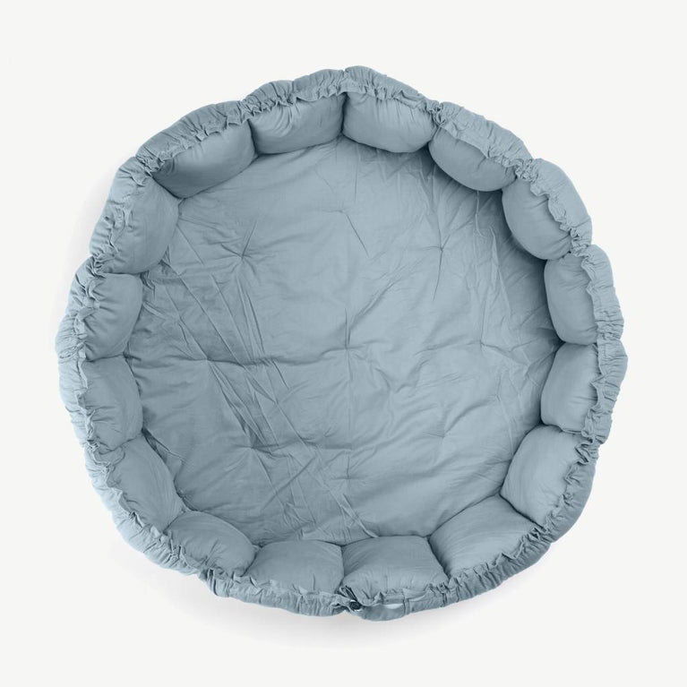 Play & Go - 3-in-1 Bloom Spielmatte Babynest aus Bio-Baumwolle - Dusty Blue - 4897095301596 - littlehipstar.com
