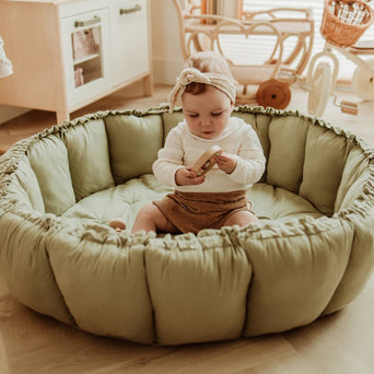 3-in-1 Bloom Spielmatte Babynest aus Bio-Baumwolle