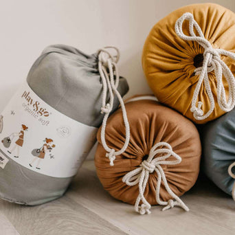 Play & Go - 3-in-1 Organic Soft Collection Aufbewahrungsbeutel aus Bio-Baumwolle - Dusty Blue - 4897095301329 - littlehipstar.com