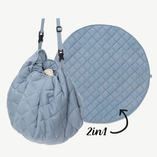 Play & Go - 3-in-1 Organic Soft Collection Aufbewahrungsbeutel aus Bio-Baumwolle - Dusty Blue - 4897095301329 - littlehipstar.com