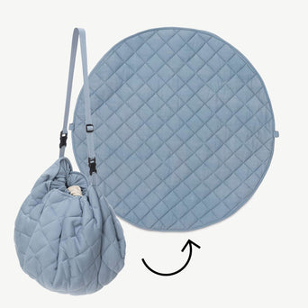 Play & Go - 3-in-1 Organic Soft Collection Aufbewahrungsbeutel aus Bio-Baumwolle - Dusty Blue - 4897095301329 - littlehipstar.com