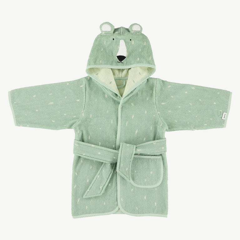Trixie - Tierdesign Bademantel aus Bio-Baumwolle - Mr. Polar Bear in Grün - Mr. Polar Bear in Grün - 5400858118660 - littlehipstar.com