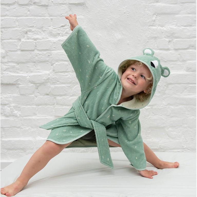 Trixie - Tierdesign Bademantel aus Bio-Baumwolle - Mr. Polar Bear in Grün - Mr. Polar Bear in Grün - 5400858118660 - littlehipstar.com