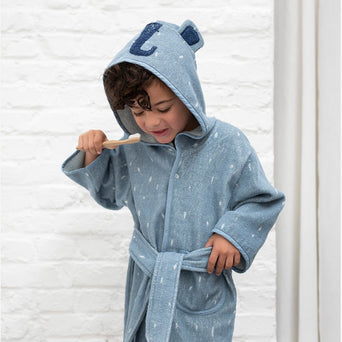 Trixie - Tierdesign Bademantel aus Bio-Baumwolle - Mrs. Elephant in Blau - Mrs. Elephant in Blau - Mrs. Elephant in Blau - 5400858118868 - littlehipstar.com
