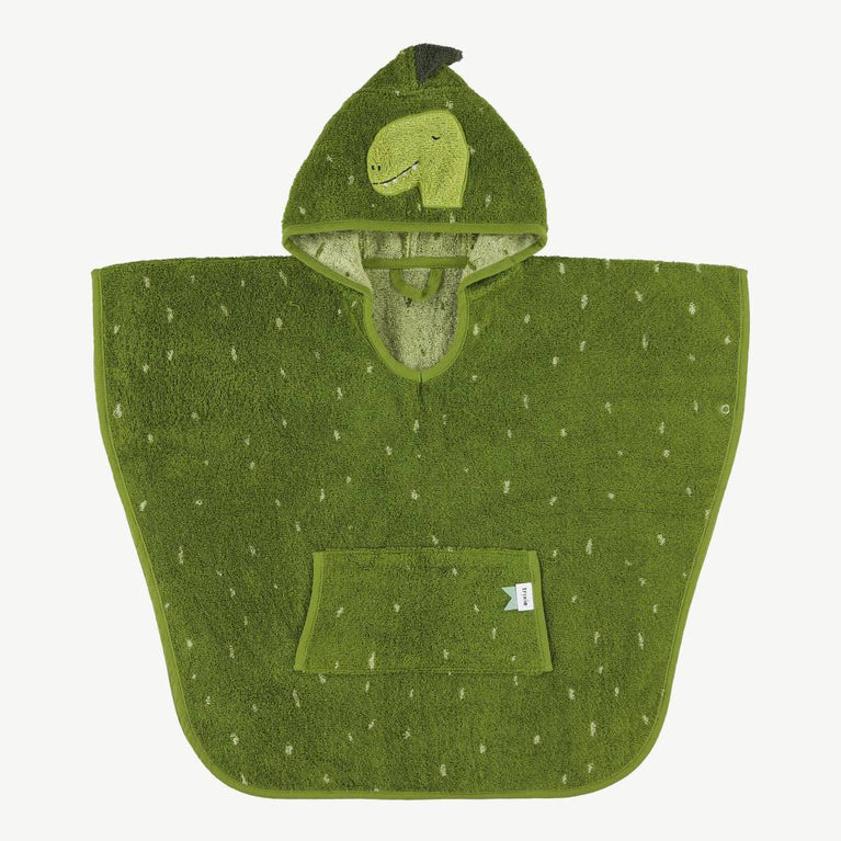 Trixie - Tierdesign Badeponcho aus Bio-Baumwolle - Mr. Dino in Grün - 5400858117199 - littlehipstar.com