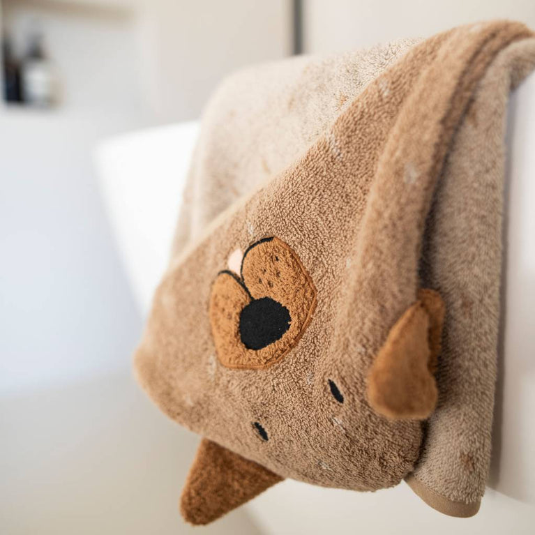 Trixie - Tierdesign Badetuch mit Kapuze aus Bio-Baumwolle - Mr. Dog in Braun - Mr. Dog - 5400858114433 - littlehipstar.com