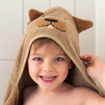 Trixie - Tierdesign Badetuch mit Kapuze aus Bio-Baumwolle - Mr. Dog in Braun - Mr. Dog - 5400858114433 - littlehipstar.com
