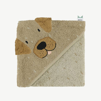 Trixie - Tierdesign Badetuch mit Kapuze aus Bio-Baumwolle - Mr. Dog in Braun - Mr. Dog - 5400858114433 - littlehipstar.com