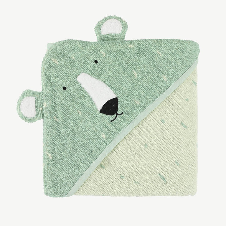 Trixie - Tierdesign Badetuch mit Kapuze aus Bio-Baumwolle - Mr. Polar Bear in Grün - Mr. Polar Bear in Grün - 5400858118608 - littlehipstar.com
