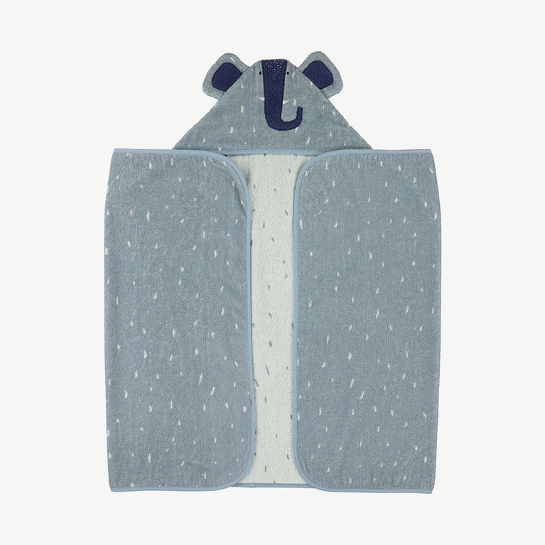 Trixie - Tierdesign Badetuch mit Kapuze aus Bio-Baumwolle - Mrs. Elephant in Blau - Mrs. Elephant in Blau - 5400858118806 - littlehipstar.com