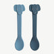 Trixie - Tierdesign Esslernlöffel aus Silikon - 2er-Set - Mrs. Elephant in Blau - 5400858966384 - littlehipstar.com