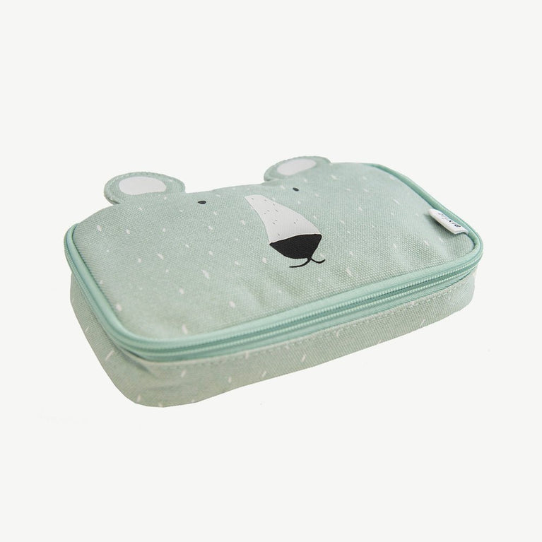 Trixie - Tierdesign Federmäppchen aus Baumwolle - Mr. Polar Bear in Grün - 5400858762023 - littlehipstar.com