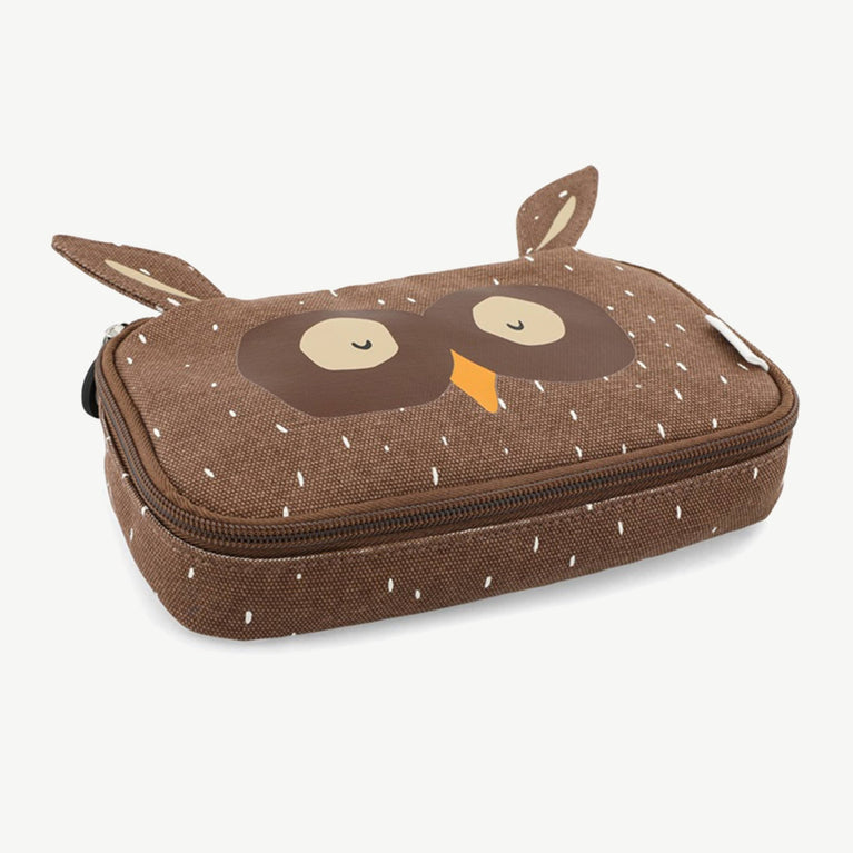 Trixie - Tierdesign Federmäppchen aus Baumwolle - Mr. Owl in Braun - 5400858762061 - littlehipstar.com