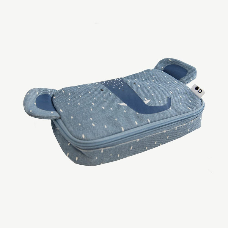 Trixie - Tierdesign Federmäppchen aus Baumwolle - Mrs. Elephant in Blau - 5400858762146 - littlehipstar.com