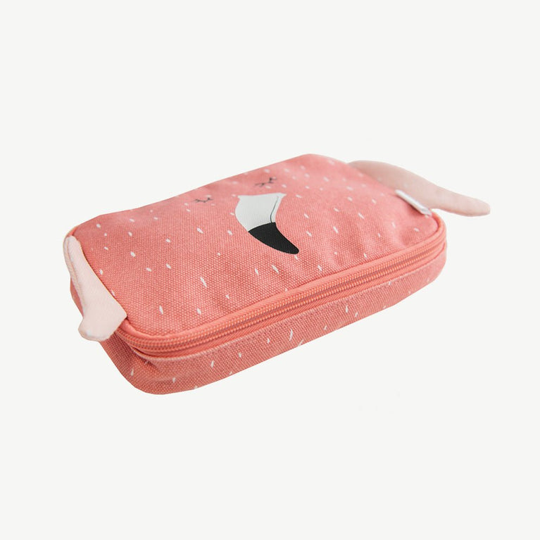 Trixie - Tierdesign Federmäppchen aus Baumwolle - Mrs. Flamingo in Pink - 5400858762184 - littlehipstar.com