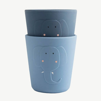 Trixie - Tierdesign Kindergeschirr Becher aus Silikon - 2er-Set - Mr. Lion in Gelb - 5400858966292 - littlehipstar.com