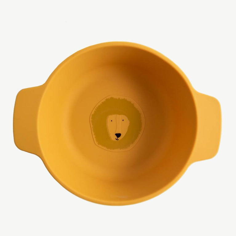 Trixie - Tierdesign Kindergeschirr Schale aus Silikon - 1 Stück - Mr. Lion in Gelb - 5400858966346 - littlehipstar.com