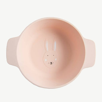 Trixie - Tierdesign Kindergeschirr Schale aus Silikon - 1 Stück - Mrs. Rabbit in Rosa - 5400858966483 - littlehipstar.com