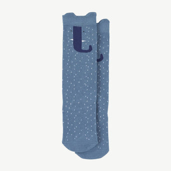 Trixie - Tierdesign Kniestrümpfe aus Bio-Baumwollmix - 1 Paar - Mrs. Elephant in Blau - 5400858429803 - littlehipstar.com
