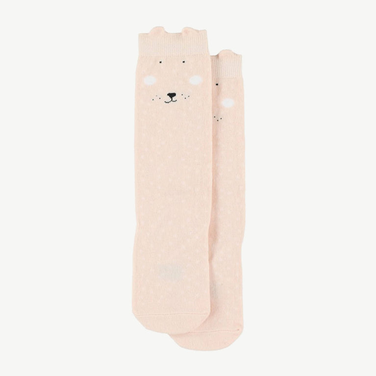 Trixie - Tierdesign Kniestrümpfe aus Bio-Baumwollmix - 1 Paar - Mrs. Rabbit in Rosa - 5400858429841 - littlehipstar.com