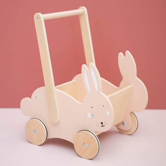 Trixie - Tierdesign Lauflernwagen aus Holz - Mrs. Rabbit in Rosa - 5400858368225 - littlehipstar.com