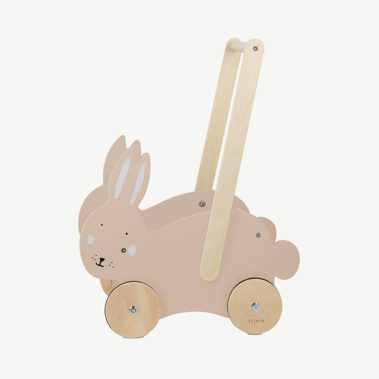Trixie - Tierdesign Lauflernwagen aus Holz - Mrs. Rabbit in Rosa - 5400858368225 - littlehipstar.com