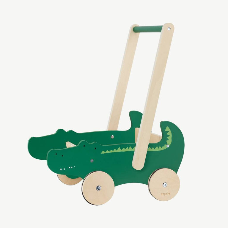 Trixie - Tierdesign Lauflernwagen aus Holz - Mr. Crocodile in Grün - 5400858368232 - littlehipstar.com