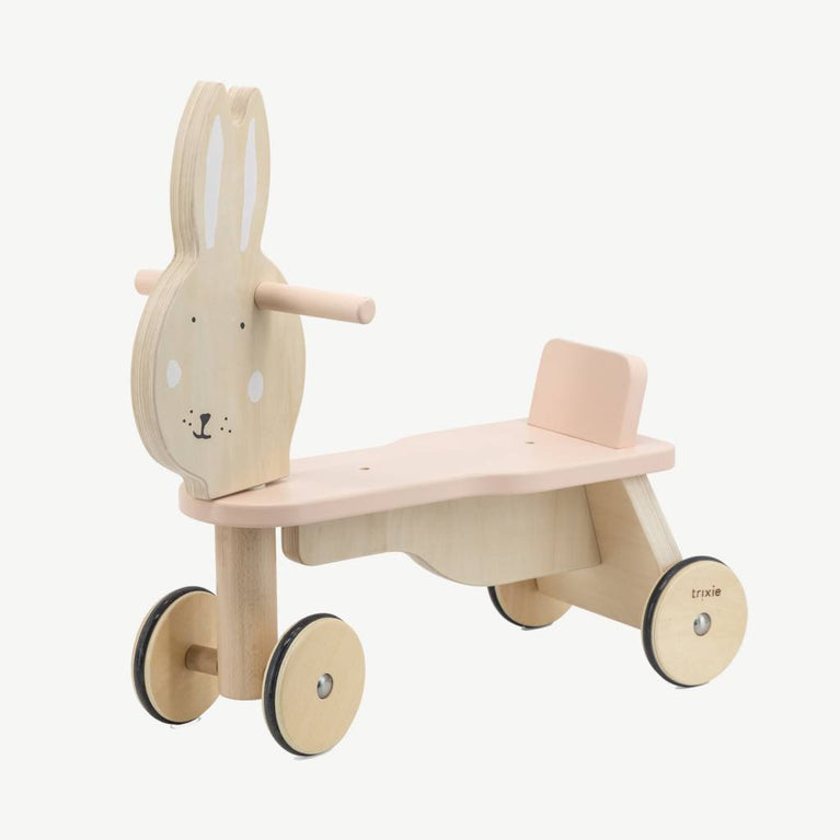 Trixie - Tierdesign Laufrad Rutschfahrzeug aus Holz - Mrs. Rabbit in Rosa - 5400858368256 - littlehipstar.com