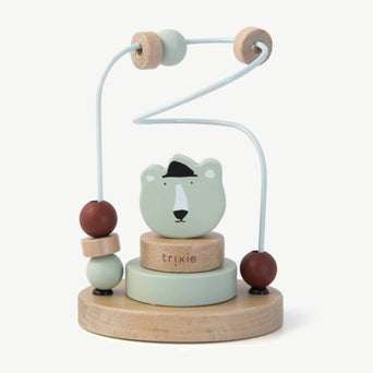 Trixie - Tierdesign Motorikschleife aus Holz - Mr. Polar Bear in Grün - 5400858361479 - littlehipstar.com