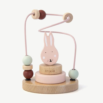Trixie - Tierdesign Motorikschleife aus Holz - Mrs. Rabbit in Rosa - 5400858361516 - littlehipstar.com