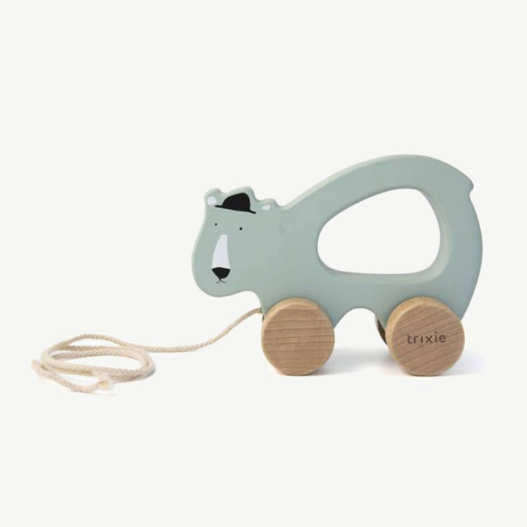 Trixie - Tierdesign Nachziehtier aus Holz - Mr. Polar Bear in Grün - 5400858361769 - littlehipstar.com