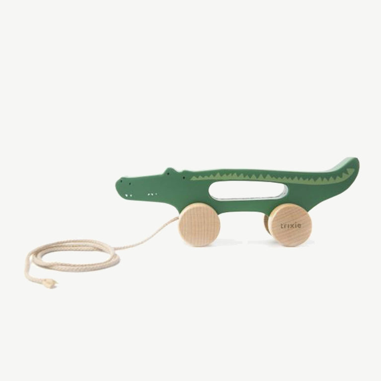Trixie - Tierdesign Nachziehtier aus Holz - Mr. Crocodile in Grün - 5400858361806 - littlehipstar.com