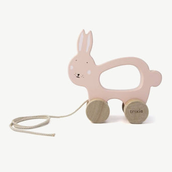 Trixie - Tierdesign Nachziehtier aus Holz - Mrs. Rabbit in Rosa - 5400858361813 - littlehipstar.com