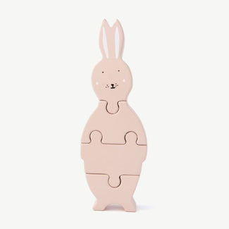 Trixie - Tierdesign Puzzle aus Holz - Mrs. Rabbit in Rosa - 5400858361677 - littlehipstar.com