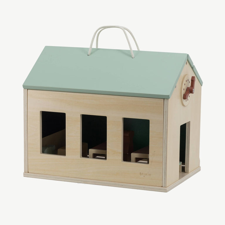 Trixie - Tierdesign Schule Spielhaus mit Zubehör aus Holz - 5400858368171 - littlehipstar.com