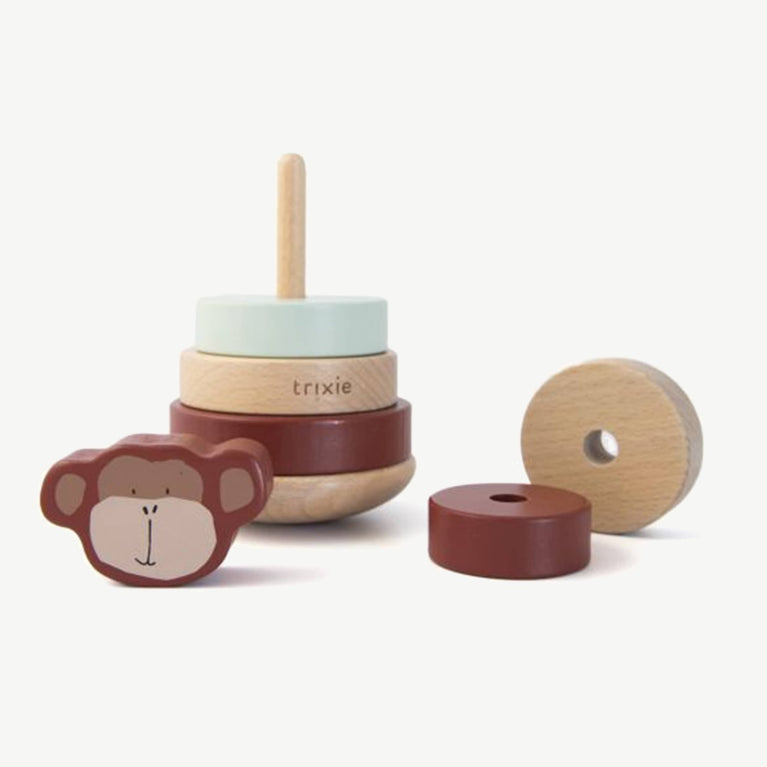 Trixie - Tierdesign Stapelspiel aus Holz - Mr. Monkey in Braun - 5400858361554 - littlehipstar.com