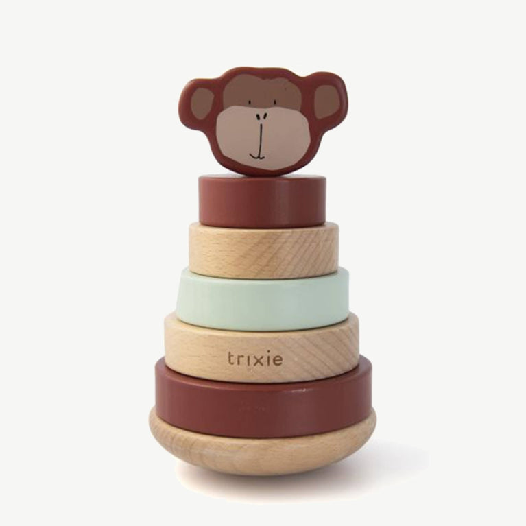 Trixie - Tierdesign Stapelspiel aus Holz - Mr. Monkey in Braun - 5400858361554 - littlehipstar.com