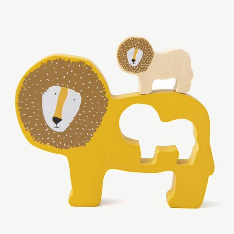 Trixie - Tierdesign Steckpuzzle aus Holz - Mr. Lion in Gelb - 5400858361707 - littlehipstar.com